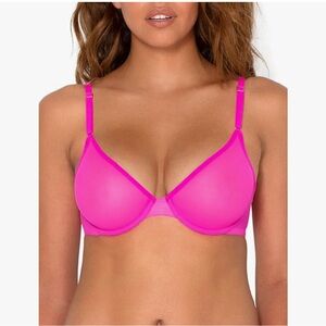 🔥 Sexy hot pink mesh bra withh gold hardware